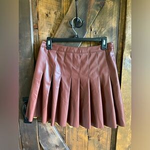 NWOT Francisca’s Alya Faux Leather Pleated Skirt